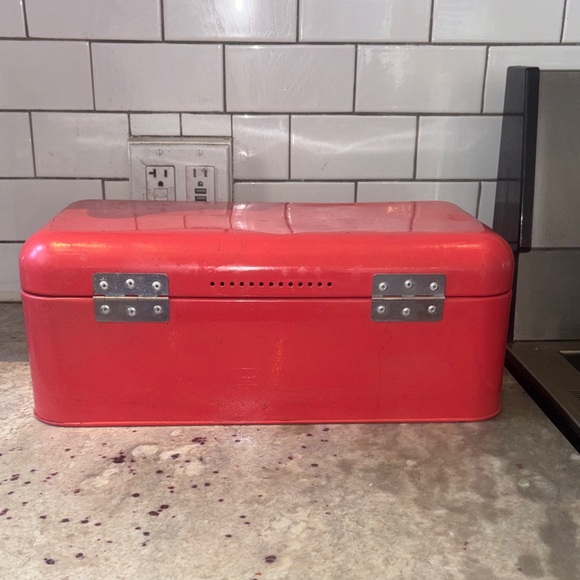Red Bread Box with White Lettering - Picture 3 of 3
